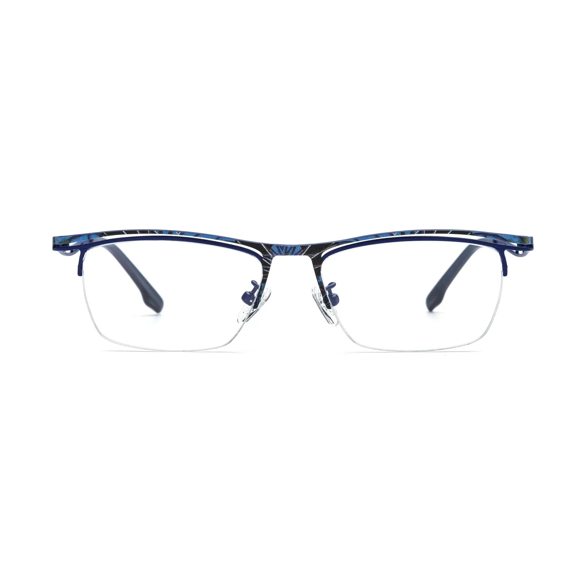 VoyueLens™ Cobalt Wave Semi-Rim Eyeglasses – Front View – SKU VL185890-C7